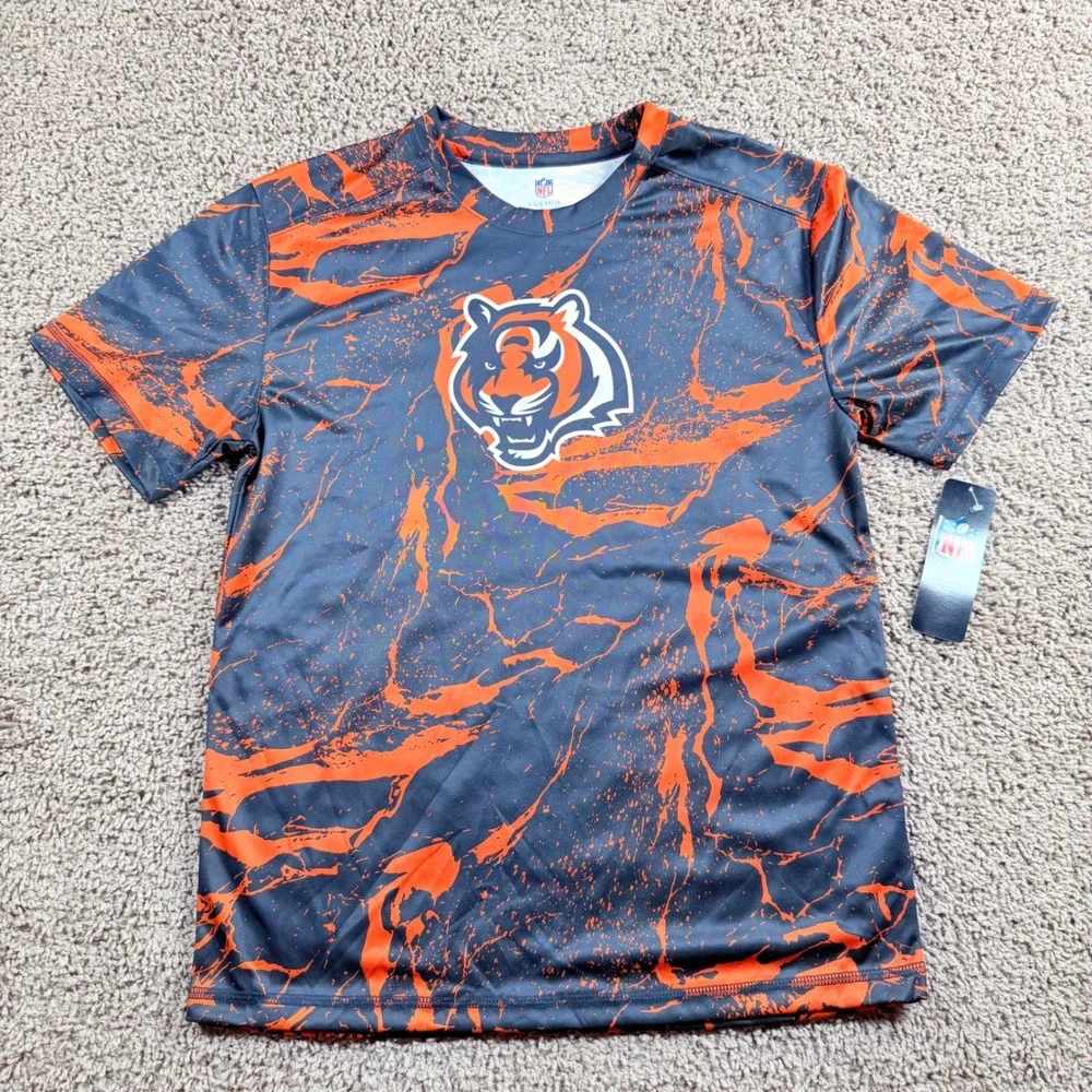 NFL Cincinnati Bengals Kids T-Shirt Marble Splash Large 14/16 boys  sportswear